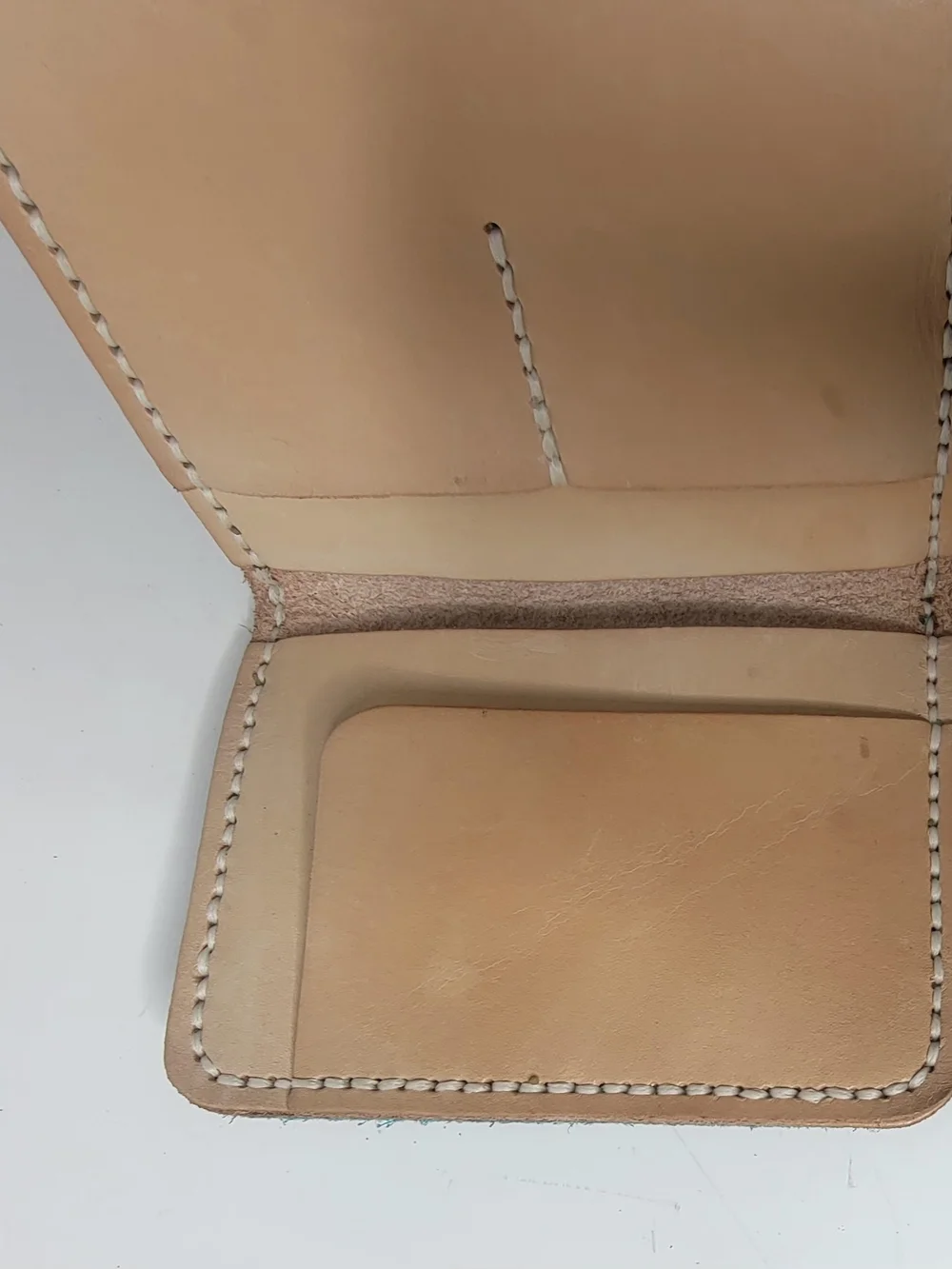 Hand Made Genuine Lether Wallet Slim Bifold Cash & Card Holder Stitched Green